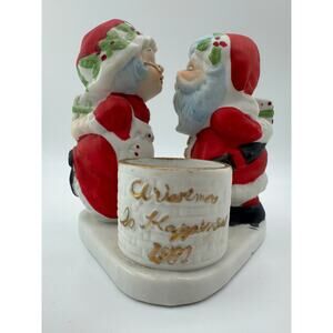 Vintage Jasco 1980 Christmas‎ Is Happiness Santa & Mrs. Claus Figurine 5” Taiwan